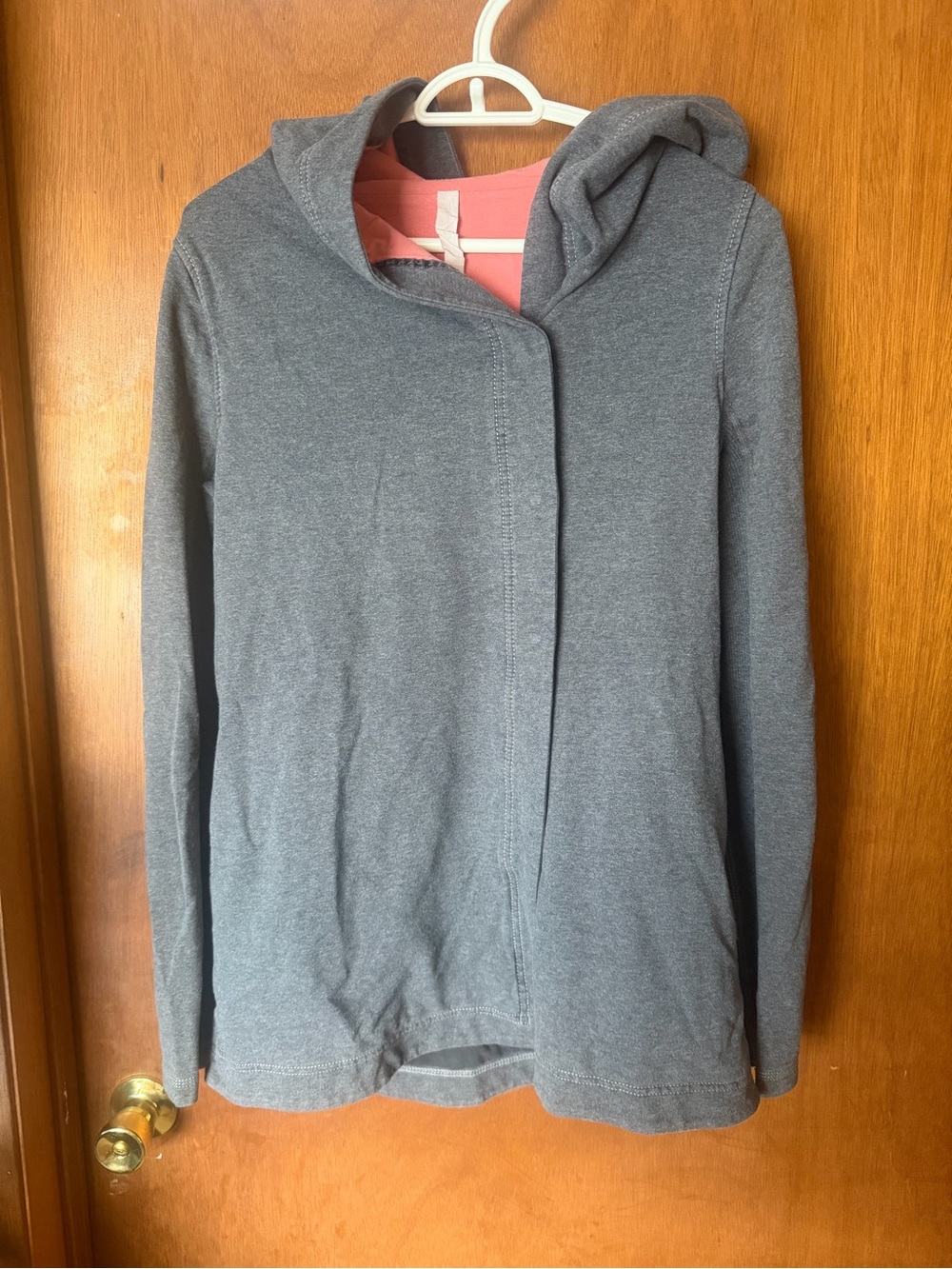 lululemon athletica Gray Hooded Women's Cardigan with Pink Lining